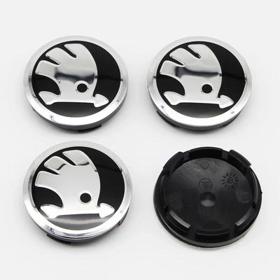 4Pcs 56mm Wheel Center Caps Aluminum Domed Sticker Logo Alloy Badge For Rapid Octavia A5 RS Kodiaq Fabia A7 Accessories
