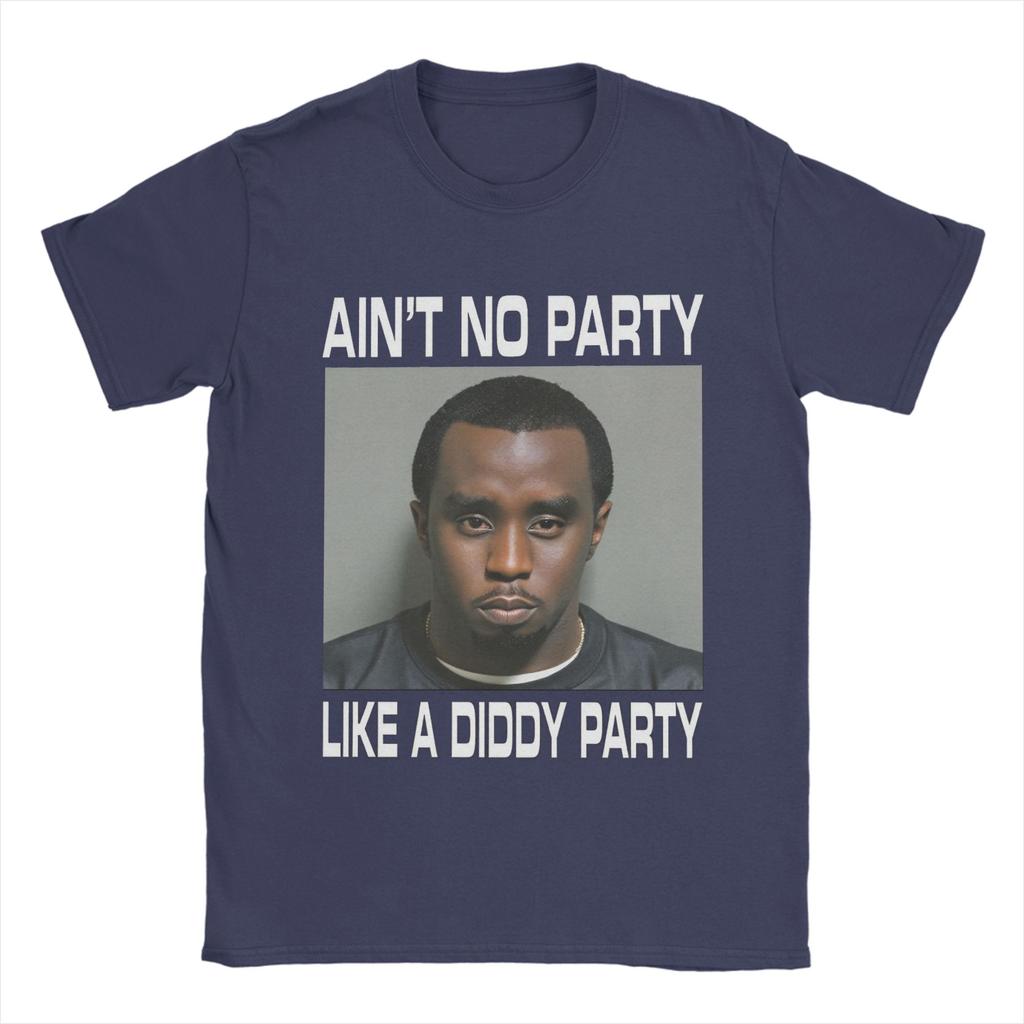 Men's Retro Aint No Party Like a Diddy Party T Shirt Clothes Funny Short Sleeve Crewneck Tee Shirt Summer T-Shirts
