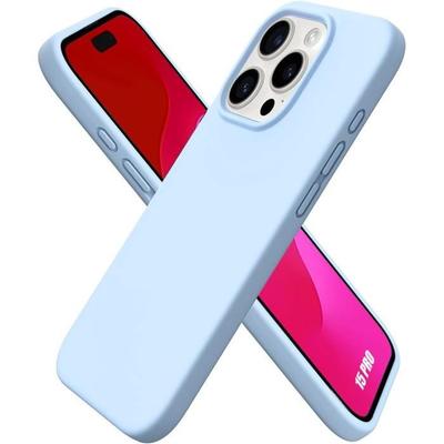 Silicone Case - EF CONNECTION - for iPhone 15 Pro - Sky Blue - Ultra Slim - Flexible