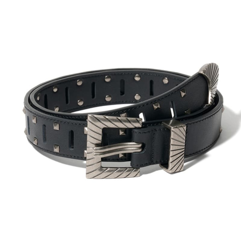 

Маска BL023 Широкий ремень из кожи с шипами Черный Buckle_Vintage Silver_Strap_Black_M