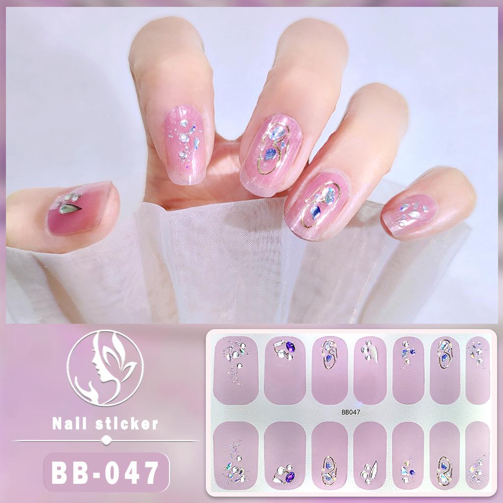 BB 5D No-Bake Gel Nail Sticker Light Therapy Nail Film Nail Sticker Full 3D Hot Gold Wearing Nail Sticker