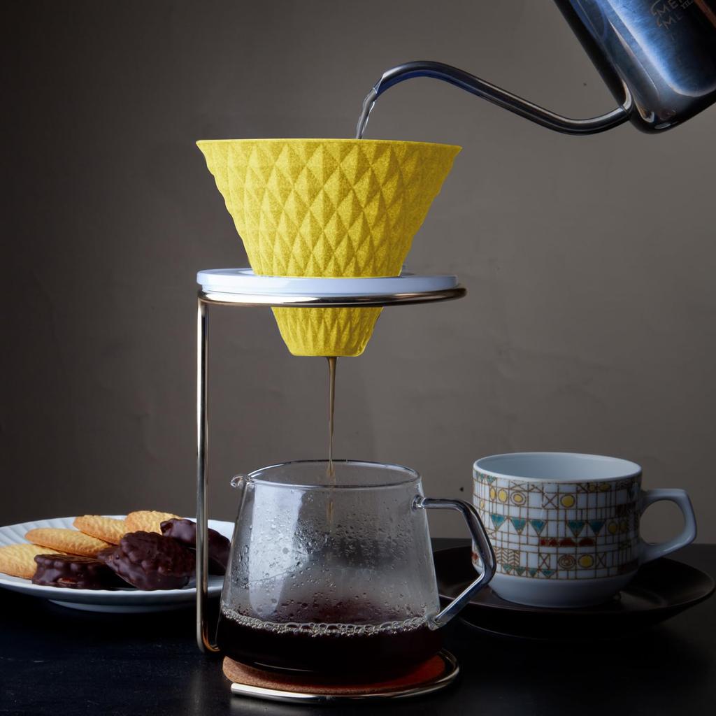 Keramik-Kaffeefilter ekubo für 2 bis 3 Tassen, gelb, ek-00004, erforderlich, kein Papierfilter, leicht zu reinigen [Hasamiyaki],