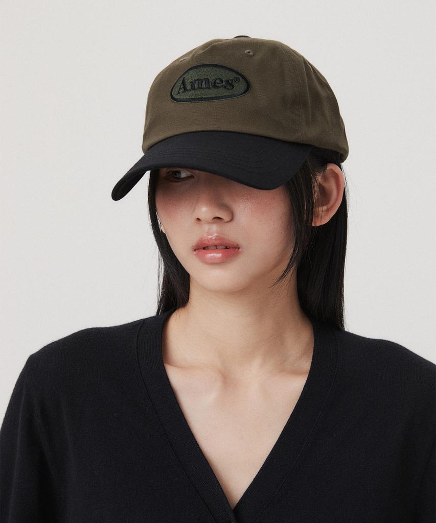 AMES-WORLDWIDE Symbol Logo Twotone Ball Cap Khaki