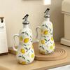Bottiglia Olio a Fiori di Limone Anti-perdita Lattina Aceto in Ceramica Stile Retrò Bottiglia Condimento Ristorante