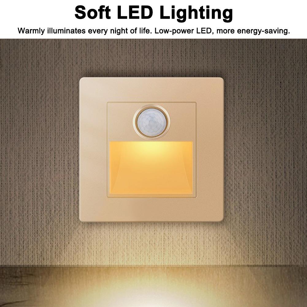 For 86x86mm Wall Box Recessed Wall Light LED Stair Light For Stairs White, Black, Gold Motion Sensor Stair Light