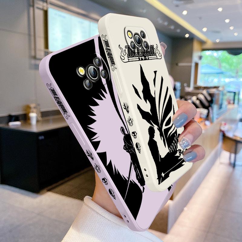 Anime BLEACH Kurosaki Ichigo For Xiaomi Poco Phone Case For X4 X3 F4 F3 NFC M5 M4 M3 GT S Pro 4G 5G Liquid Left Rope Cover