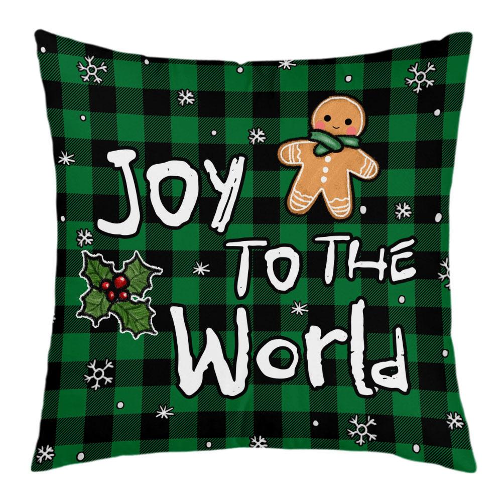 New Christmas Short Plush Pillow Cover Peach Skin Digital Printing Cushion Cover Christmas Snowman Pattern