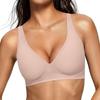 Soutien-gorge sans fil à décolleté plongeant pour femme, Soutien Confort Push Up Rassemblant Lingerie Soutien-gorge T-shirt