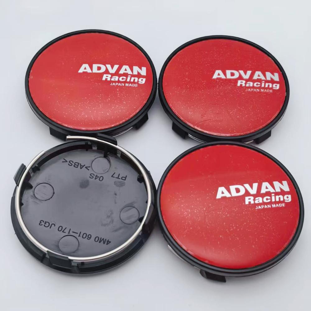 4pcs 61mm ADVAN Racing Logo Emblem Car Wheel Center Caps Wheel Hubcaps Rims Center Dust Cover Replace Car Styling Accessories