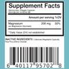 Pslalae Magnesium Glycine Capsules, 200 mg per serving, essential minerals, nutritional supplement.