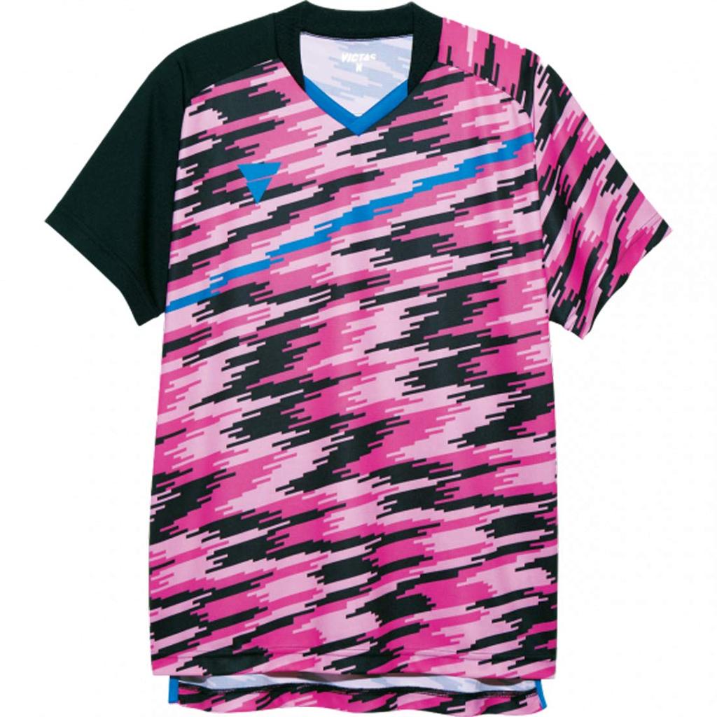 VICTAS Table Tennis Game Shirt Official Match Pink 031476 V-GS902, Unisex, Compatible, (0300), XS,
