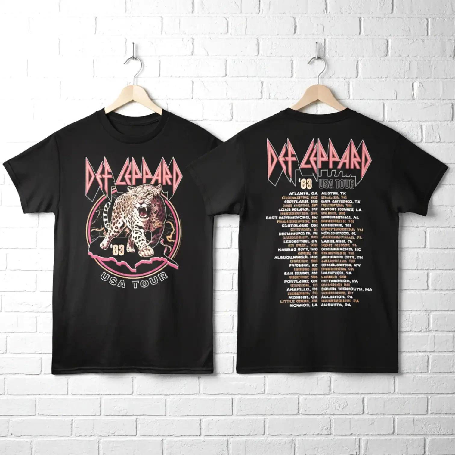 Def Leppard USA Tour 83 Cities Men s T Shirt XXL