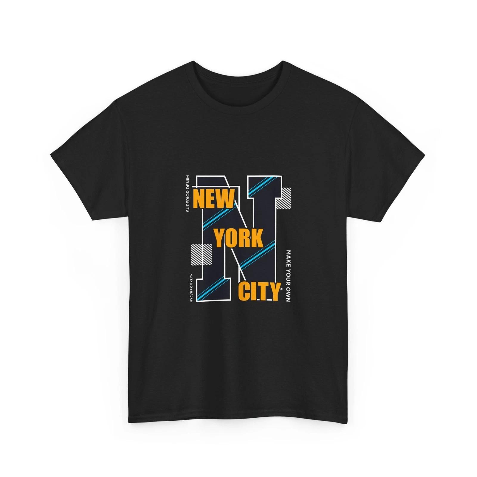 New York City Graphic Tee | NYC Skyline Typography Tee, Gift T-Shirt, Cotton Tee M
