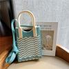 Geometric Pattern Handmade Shopping Bags Shoulder Bag Women's Knitted Handbag Tote Bag Handbag Chain Shoulder Crossbody Bag