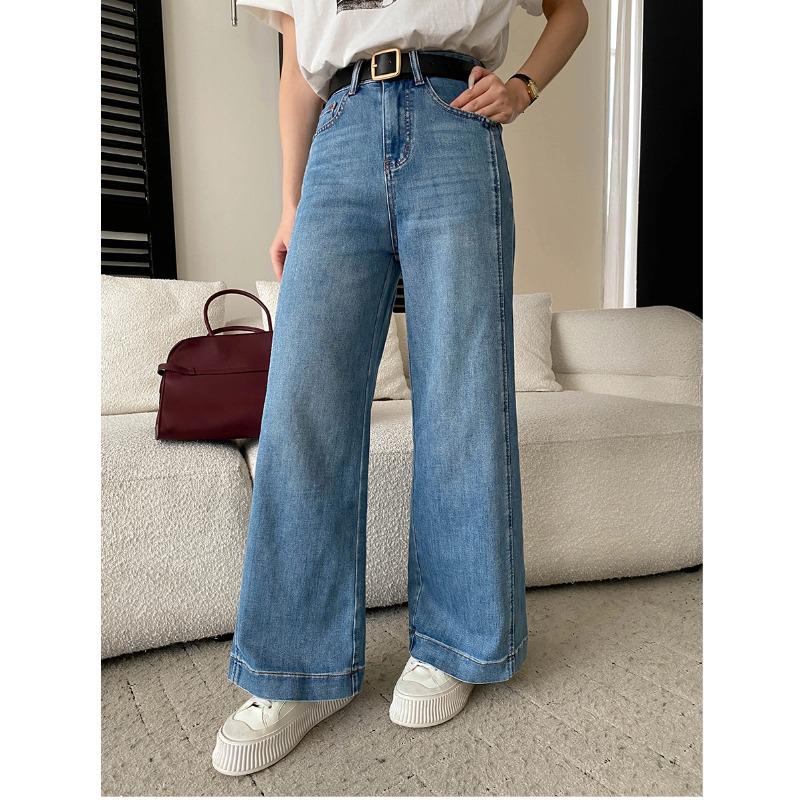 Sinan French Retro High-Waisted Wide-Leg Jeans SN8751 Extra Extra Large