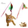 Puntos Pet Cat Puppy Teaser Bell Feather Retractable Stick Rod Funny Interactive Toy