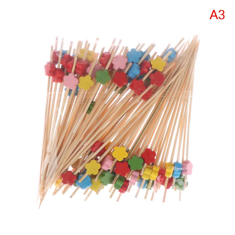 

100 шт./пакет бамбуковая палочка фруктовая палочка коктейльные палочки еда выбор декор для вечеринки as the picture