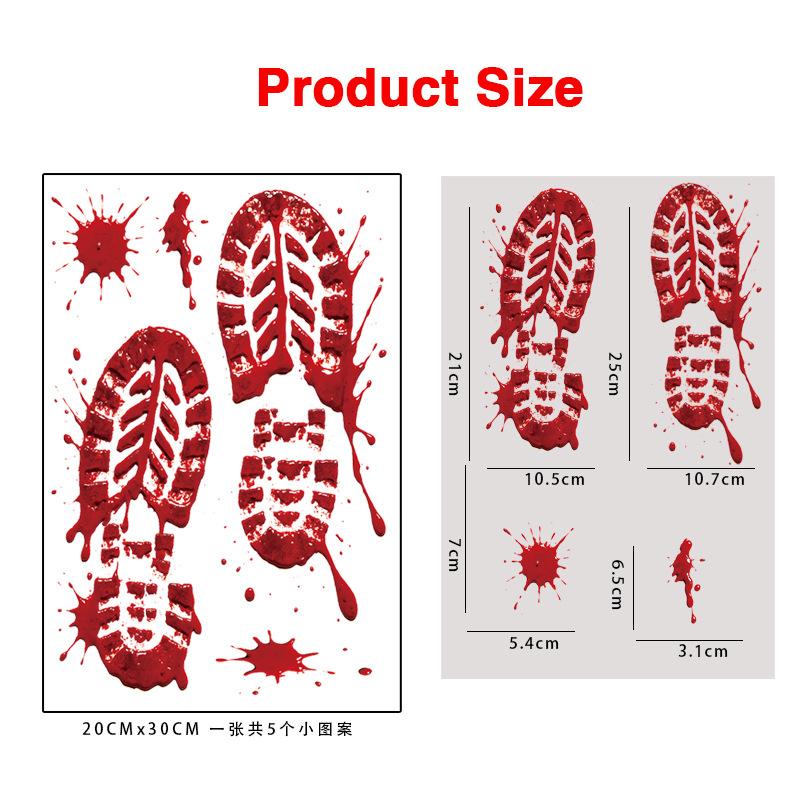 Halloween Decorations Handprint Footprint Stickers Clings Decals Window Bathroom Floor Restroom Zombie Decorations Halloween Party Decor,10Sheets
