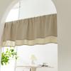Farmhouse Short Curtain 100% Cotton Drapes for Bathroom Small Window Rod Pocket Tier Curtains Cafe Kitchen Closet Doorway Decor