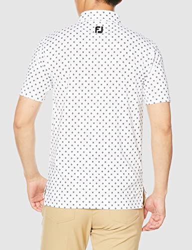 FootJoy Modern Classic Engineered Print Short Sleeve Shirt, White, Men's XXL, 80437-XXL