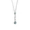 French blue water drop zircon pendant necklace women's cold feeling exquisite titanium steel clavicle chain