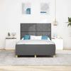 Bed Frame with Headboard Dark Gray 140 x 200 cm Fabric