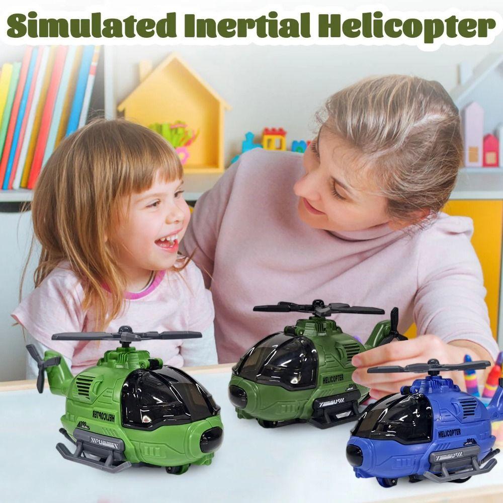 Open Cockpit Simulation Aircraft Toy Rotatable Propeller Inertial Fighter Toy  Christmas Gift