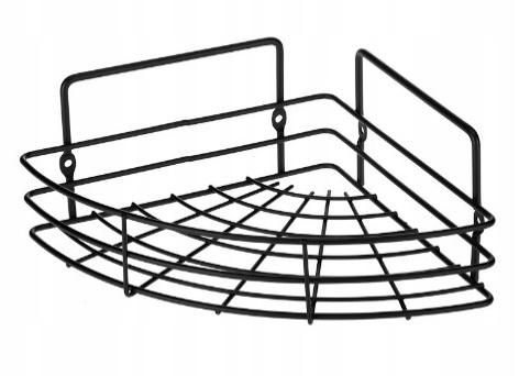 1-Level Corner Bathroom Shelf, Black, 1 Pc