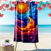 Sun and Moon Art with Colorful Clouds Beach Towel Quick-drying for Travel Outdoor Sports Jogging Beach and Swimming