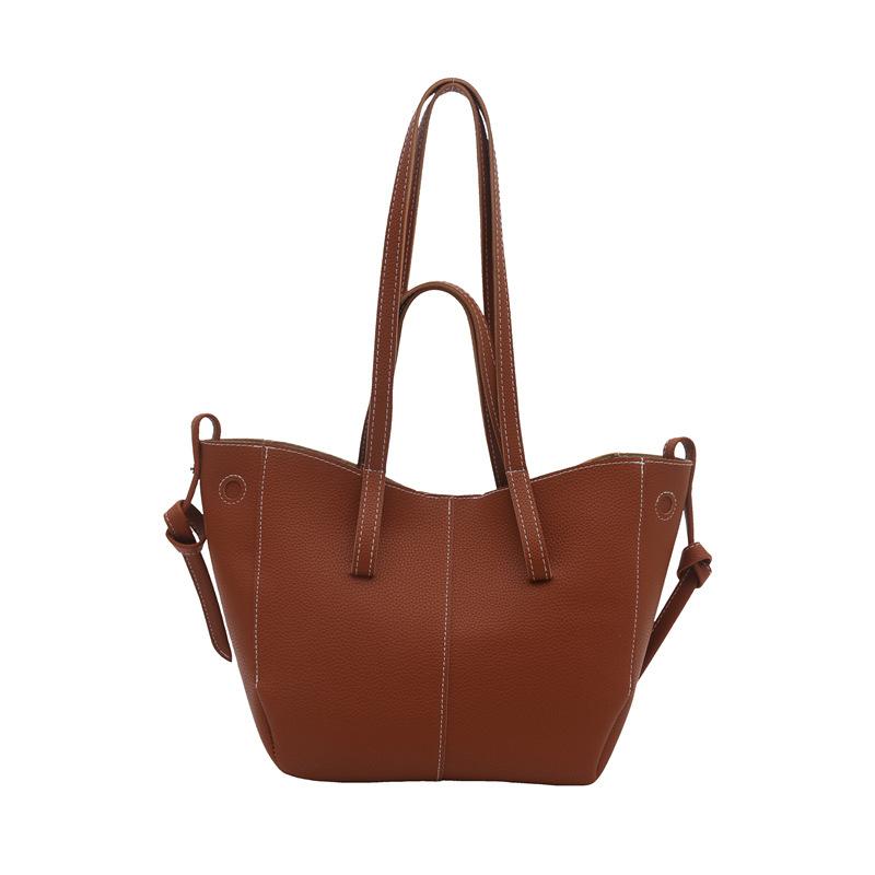 Chic Korean Style Faux Leather Tote Bag for Women, Spacious Structured Shoulder Handbag, Casual Commute Work Bag KTB