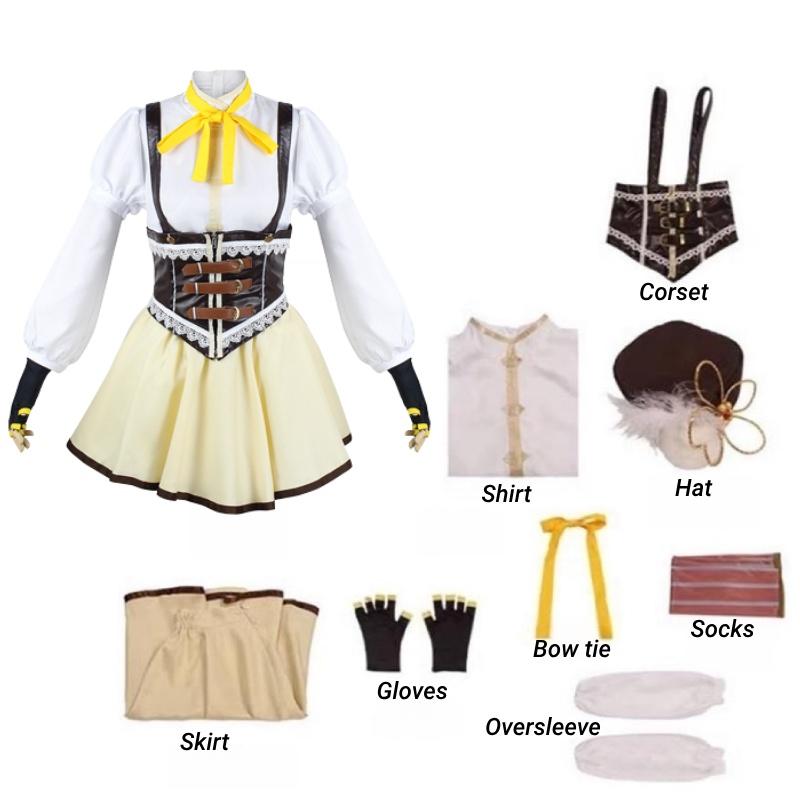

Magi Puella Madoka Magica Tomoe Mami Cosplay Costume Outfit Party Prop Halloween L