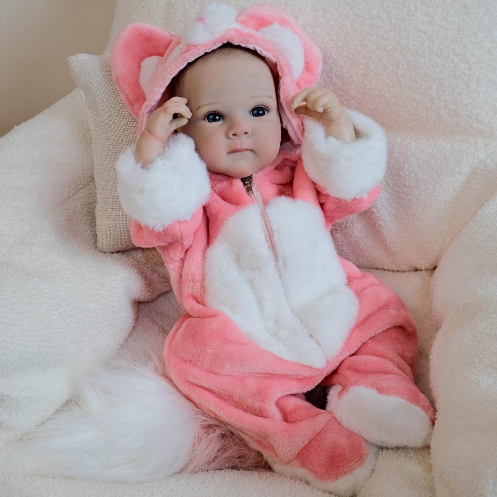 Original Brand 48cm Reborn Dolls Bettie Full Silicone Body Newborn Dolls with Exquisite 3D Painting Visible Venous Blood Simulation Doll Kid Xmas Gift