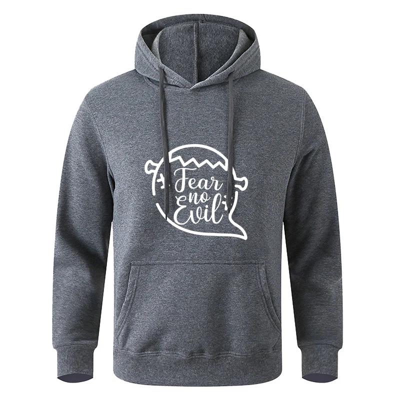 Black Gray Teens Autumn Long Sleeve Printed Hooded Sweatshirt Sportswear Hoodie