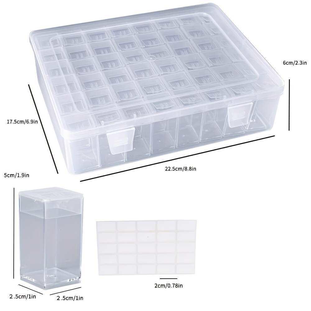 96-Grid Square Bead Storage Box for Diamond Painting & DIY Crafts