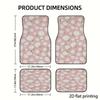 4pcs Car Floor Mats, Pink Background With Small White Floral Pattern, Universal Fit Car Mats, Material, Car Decorative Accessori