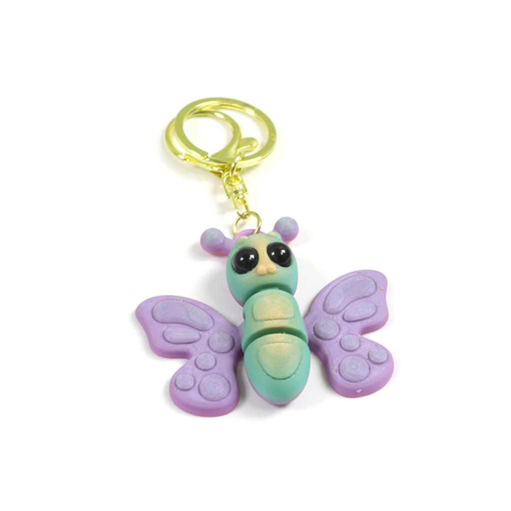 Cute 3D Three-dimensional Butterfly Toy Keychain Pendant 3D Printing Toy Simulation Insect Butterfly Joint Movable Bag Decor