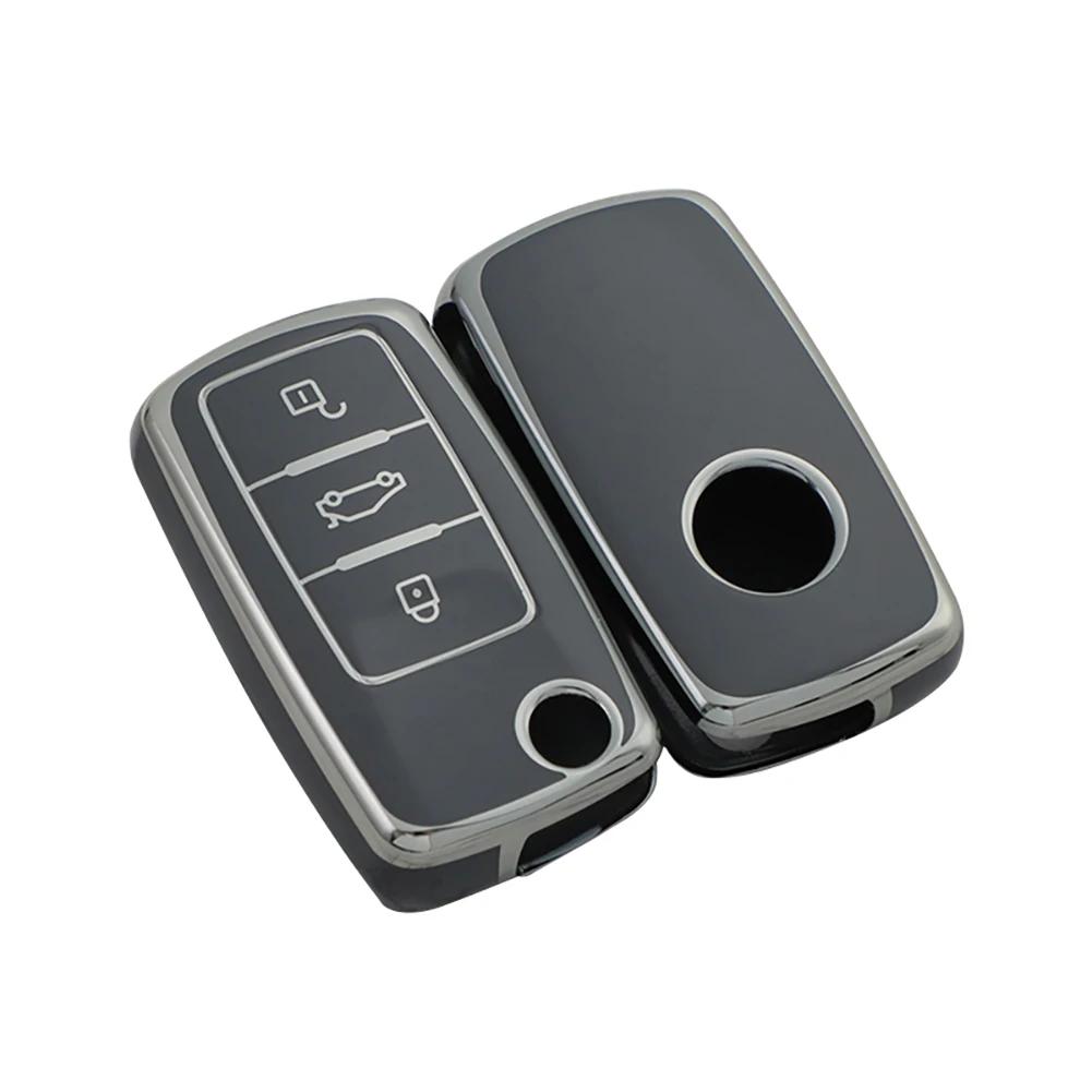 

Модный чехол для автомобильного ключа из ТПУ с полным покрытием для Volkswagen для Sagitar Keycase Bora Lavida Polo Santana Jetta Автомобильные аксессуары серый