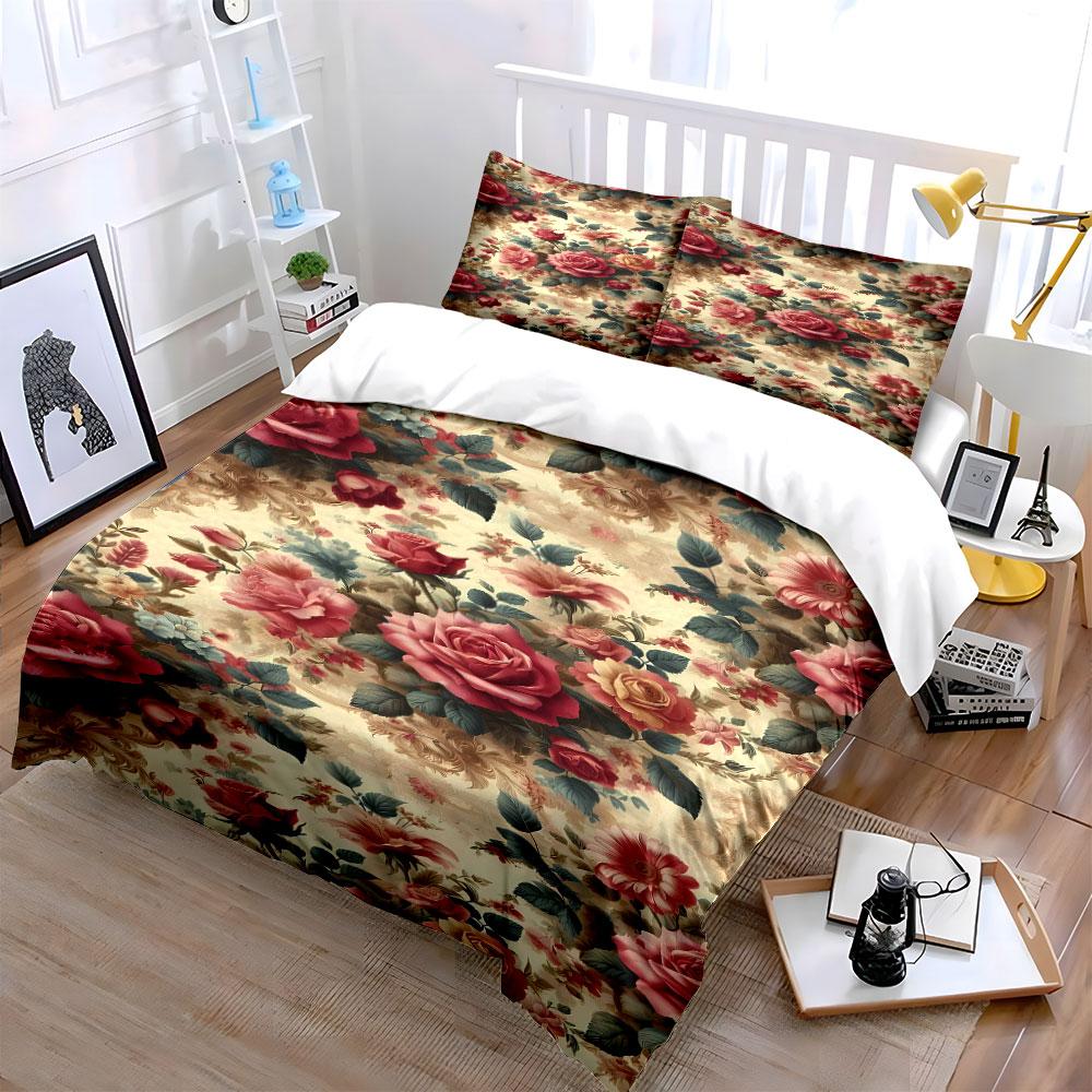 Red and Pink Roses. Bedding Sets Duvet Cover Sets Duvet Covers Pillowcases(1 * Duvet Cover 2 * Pillowcases Without Duvet Insert)