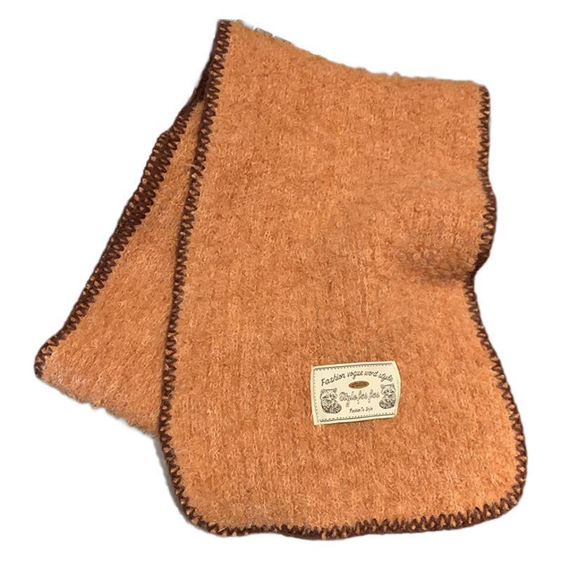 Korean version of the atmosphere versatile small scarf women's new autumn and winter warm soft waxy scarf neck protection versatile green