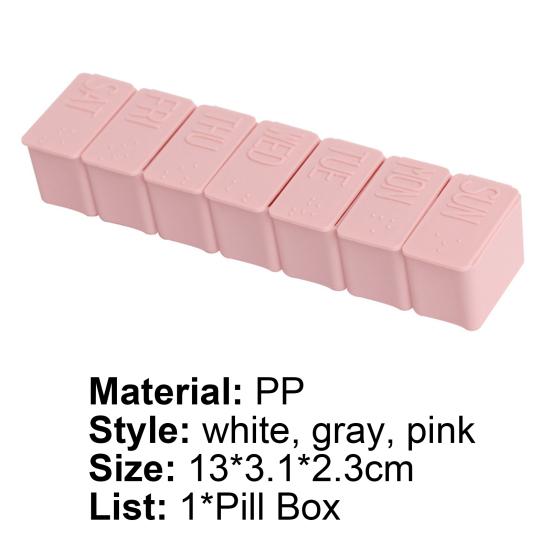 Pouzdro na pilulky Velkokapacitní přenosný PP týdenní úložný box na pilulky na vitamín