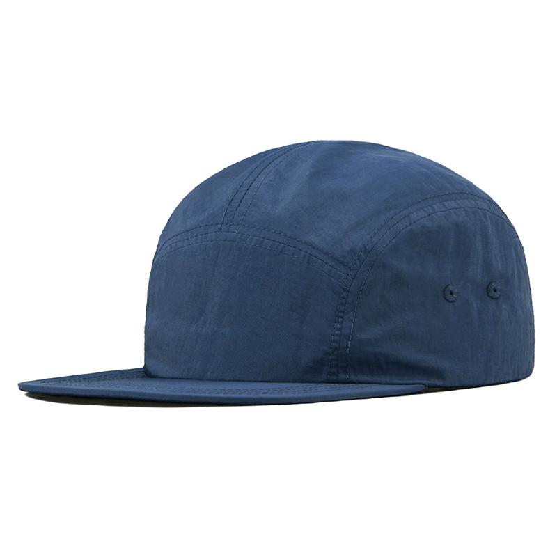 Dairui Unisex 5-Panel Hat Solid Color Lightweight Flat Brim Nylon Baseball Cap Outdoor Sports Sun Protection Football Equestrian