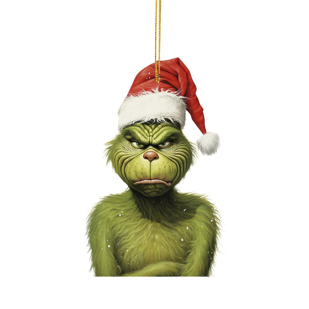 Cartoon Acrylic Green Pendant Holiday Tree Pendant Car Accessory Pendant Indoor And Outdoor Decoration