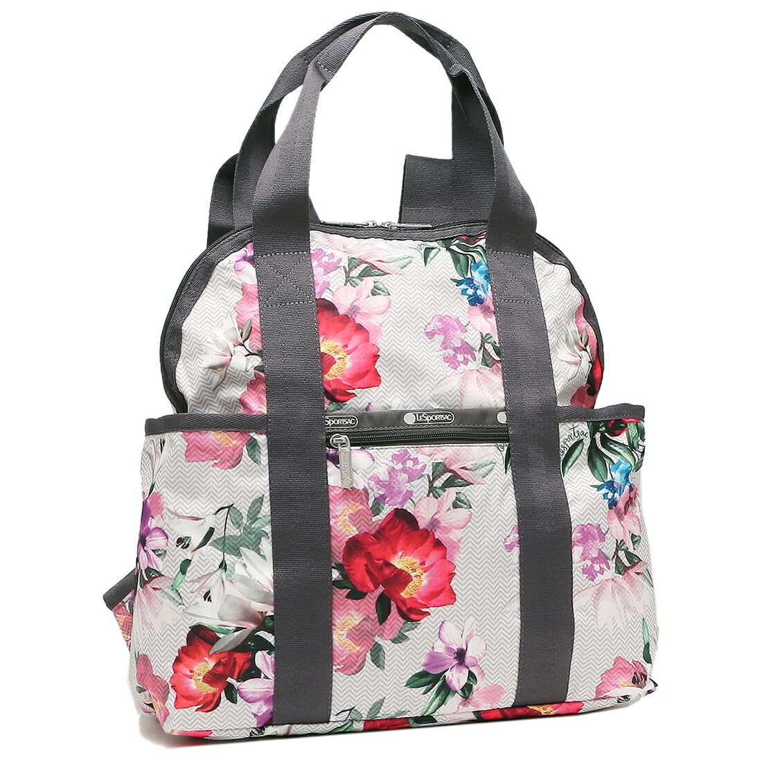 

Рюкзак Double Trouble Floral Pattern Gray Multi Ladies 2442 E776 Совместим с A4 [LeSportsac] [Продукт]