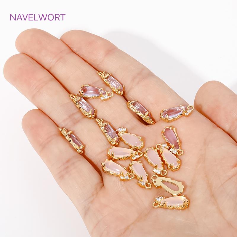7mm*15.5mm Pendants For Jewelry 18K Gold Plated Teardrop Crystal Charms For Earrings Making,DIY Jewelry Making Accessories