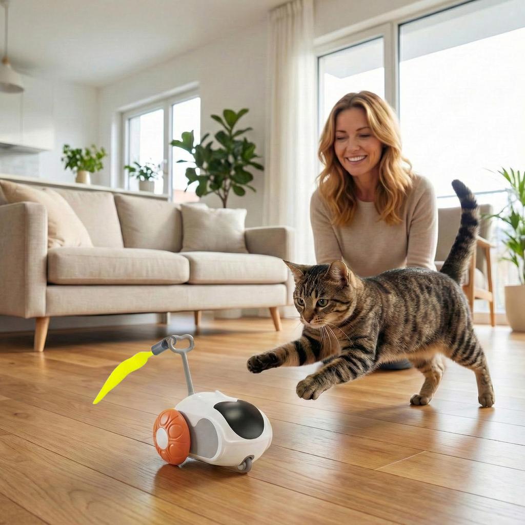 Remote Control Cat Toy Smart Rechargeable Teaser Pet Toys Remote Control For Indoor Kitten Pet Home Exercise Play Boredom Relief