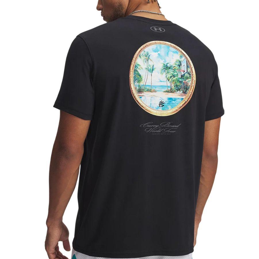 Under Armour T-shirt a Maniche Corte con Girocollo e Stampa Curry Uomo Top 6012970-001