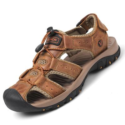 Men Sandals Fashion Leather Men Shoes Summer New Breathable Beach Walking Men's Sandals Slippers Size 39-46 Sandalias De Mujer