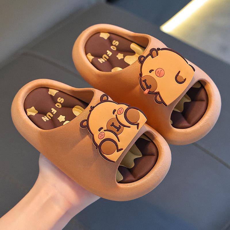 Kapibara Children's Summer Sandals Boys Non-Slip Soft Sole Indoor Bathing Parent-Child Kids Beach Slippers