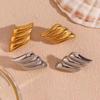 CARLIDANA Unique Geometric Flower Earrings Jewelry Gold Color Waterproof Non Tarnish Fashion Simple Minimalist Earring Women