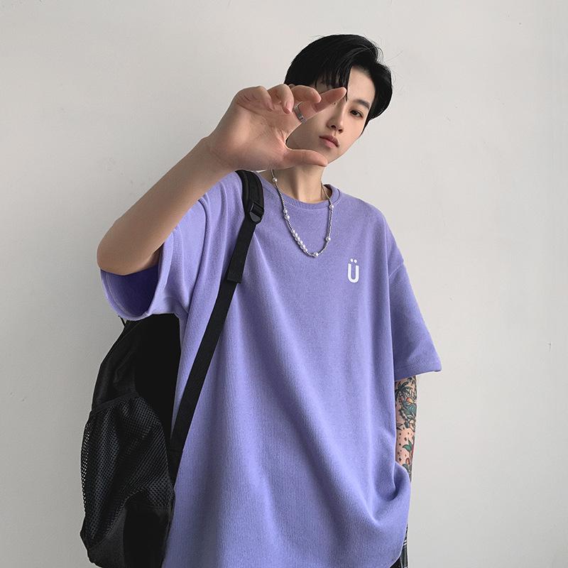 

Повседневная мужская футболка с коротким рукавом в стиле Гонконга 2021 года — японский трендовый свободный крой для лета